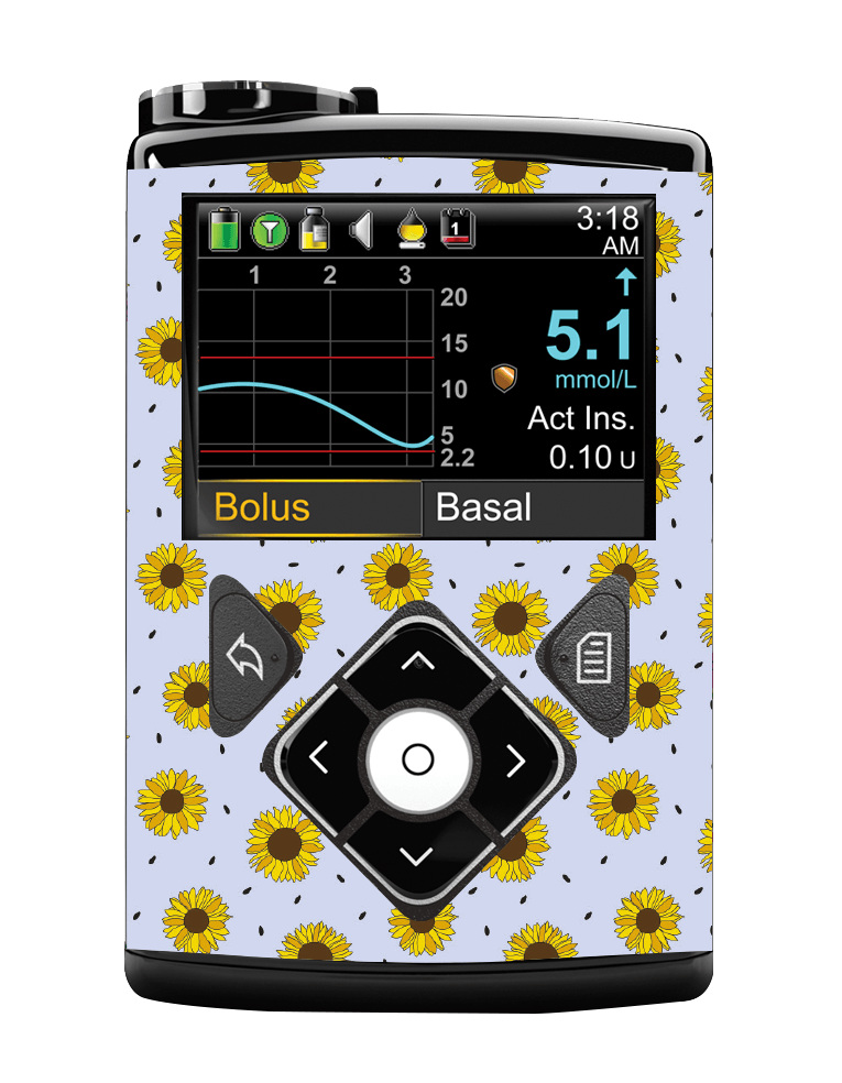 ETC & Organising Chaos Medtronic Pump Sticker (Sunflower Power) - The Useless Pancreas