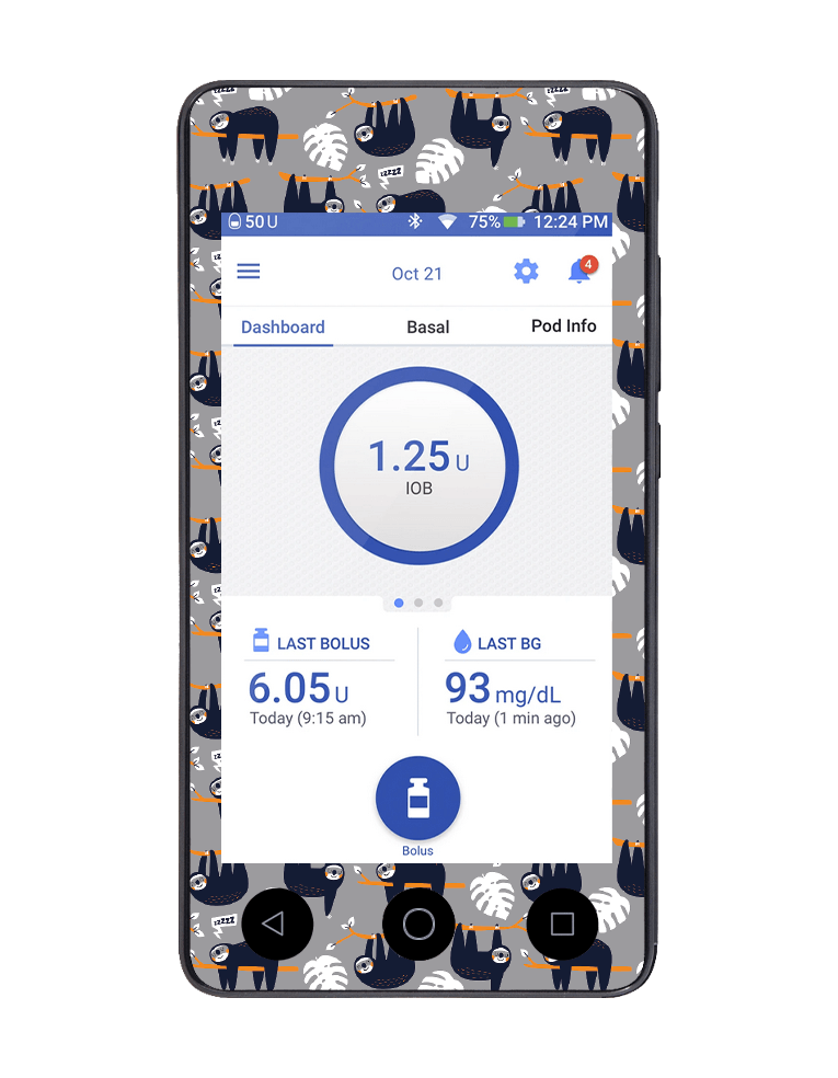 Omnipod DASH Cover (Sloth Life) - The Useless Pancreas