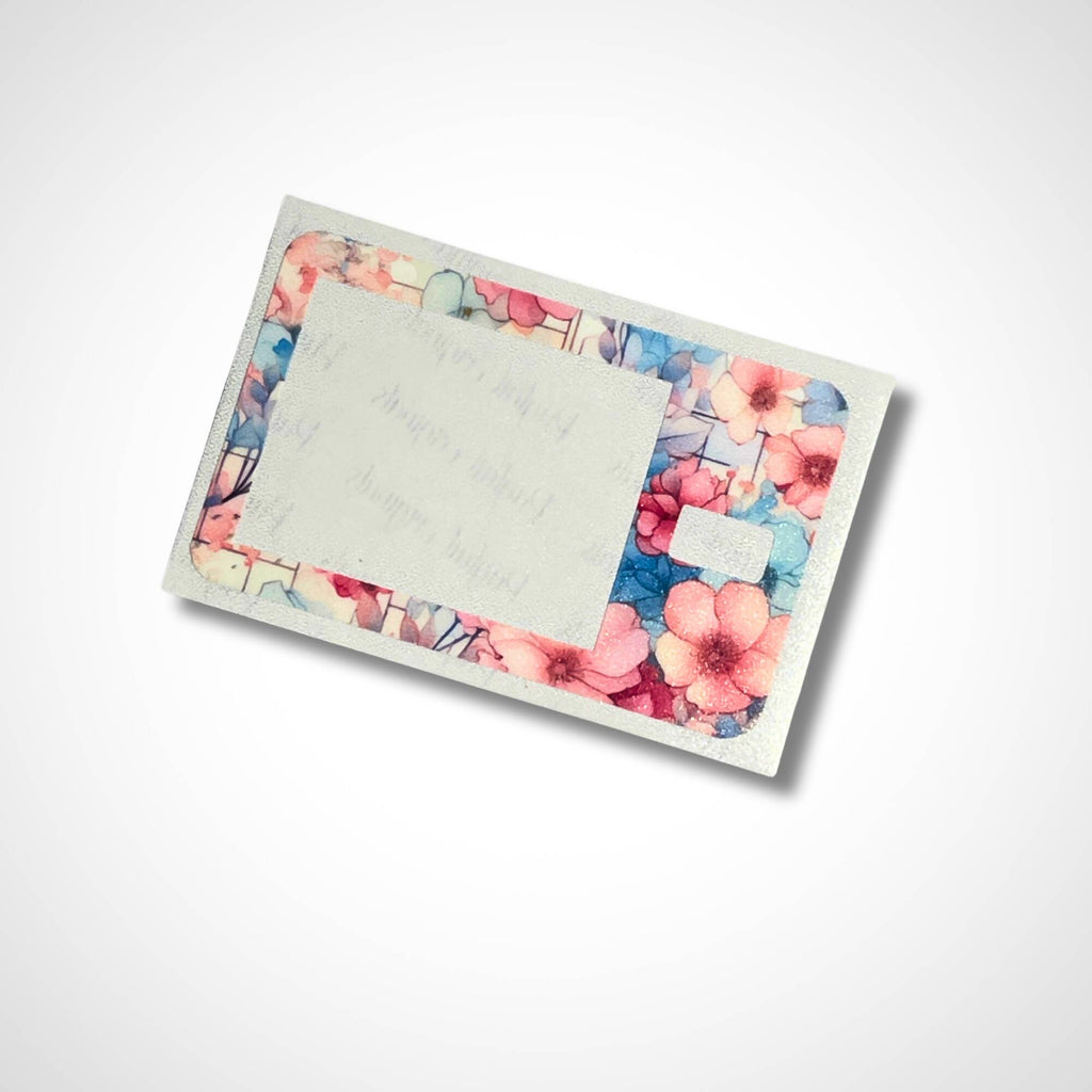 Pink and Blue WC Flowers Decal