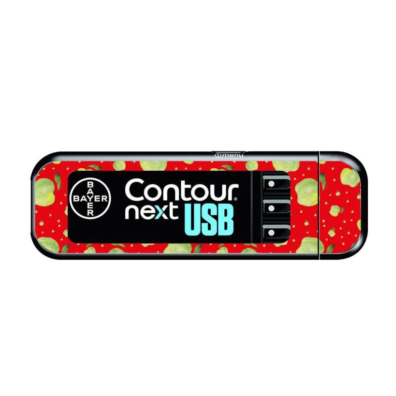 Bayer Contour Next USB Vinyl Sticker (Falling Apples)