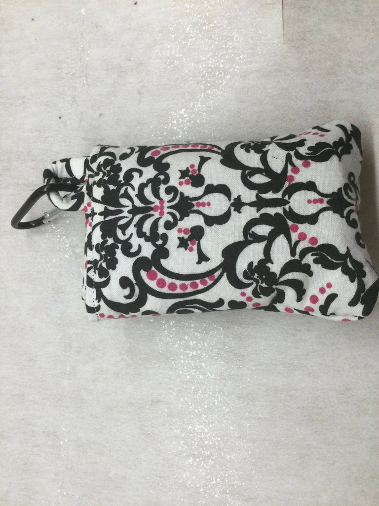 Damask Vertical Insulin Pump Case Floral by Dazzling Pump Pouches w carabiner clip)