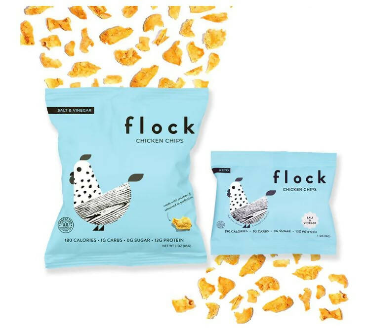 SALT & VINEGAR XL FLOCK CHICKEN SKIN CHIPS (3 OZ BAGS) - 4 BAGS – The ...