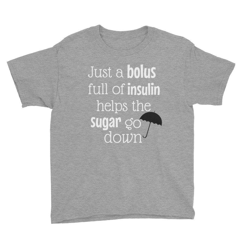 Dia-Be-Tees Spoonful of Sugar Diabetes Youth Short Sleeve T-Shirt - The Useless Pancreas