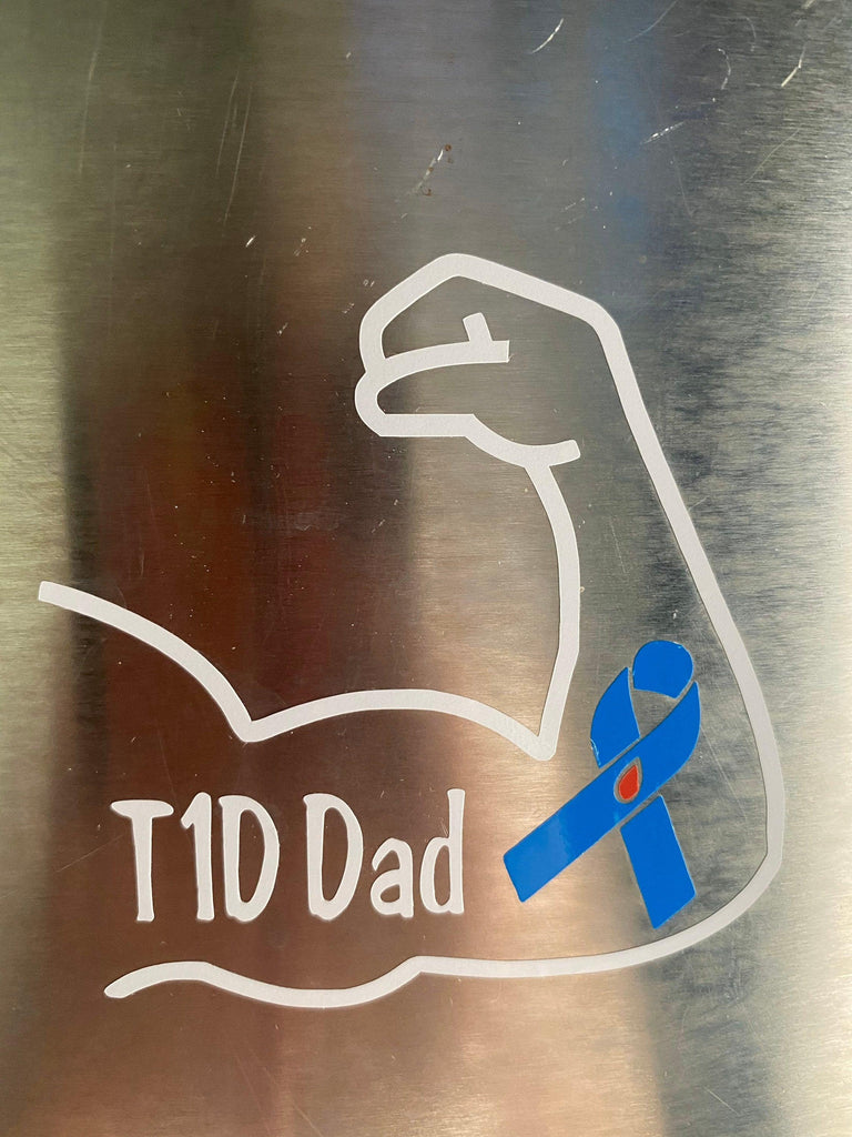 Diabetes Decal, Diabetic Dad Decal, Type 1 Bicep Sticker Decal, Masculine Type 1 Decals, Car Stickers, Type 1 Diabetes Awareness, DAD Decals - The Useless Pancreas