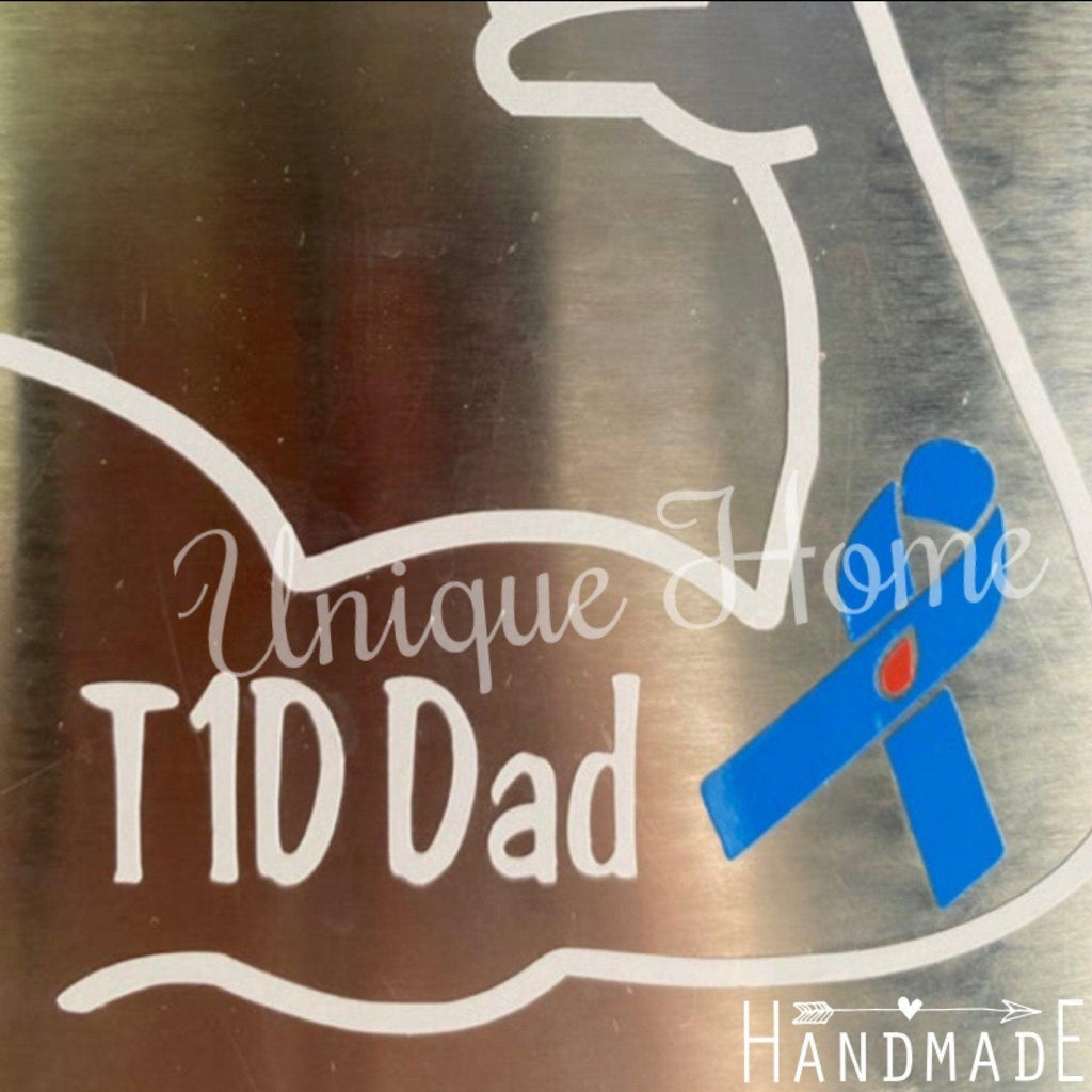 Diabetes Decal, Diabetic Dad Decal, Type 1 Bicep Sticker Decal, Masculine Type 1 Decals, Car Stickers, Type 1 Diabetes Awareness, DAD Decals - The Useless Pancreas