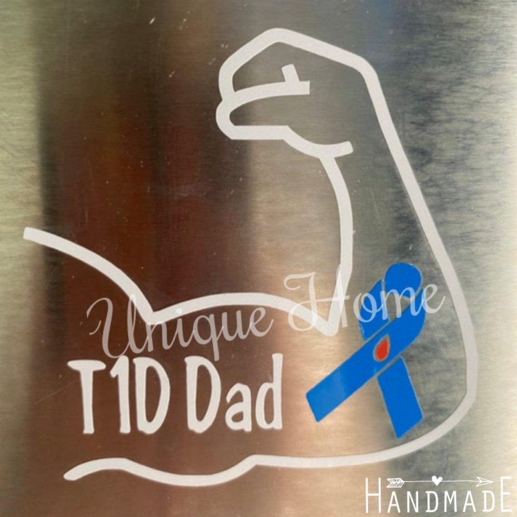 Diabetes Decal, Diabetic Dad Decal, Type 1 Bicep Sticker Decal, Masculine Type 1 Decals, Car Stickers, Type 1 Diabetes Awareness, DAD Decals - The Useless Pancreas