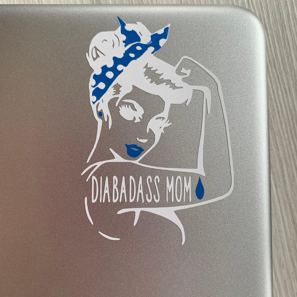 Rosie the Riveter T1D vinyl decals available in multiple different phrases. Laptop vinyl decals. - The Useless Pancreas