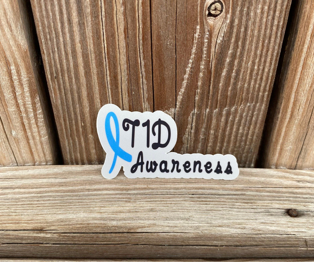 T1D Awareness Sticker, Sticker, Type 1 Diabetes Sticker, T1D Awareness Blue Ribbon Sticker, Planner Stickers, Journal, Insulin Dependent, Wa - The Useless Pancreas