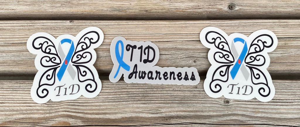 T1D Awareness Sticker, Sticker, Type 1 Diabetes Sticker, T1D Awareness Blue Ribbon Sticker, Planner Stickers, Journal, Insulin Dependent, Wa - The Useless Pancreas