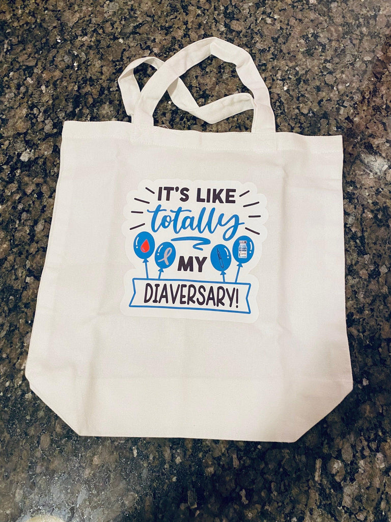 Happy Diaversary Tote Bag| T1D Diaversary Cotton Tote Bag| Gift Bag - The Useless Pancreas