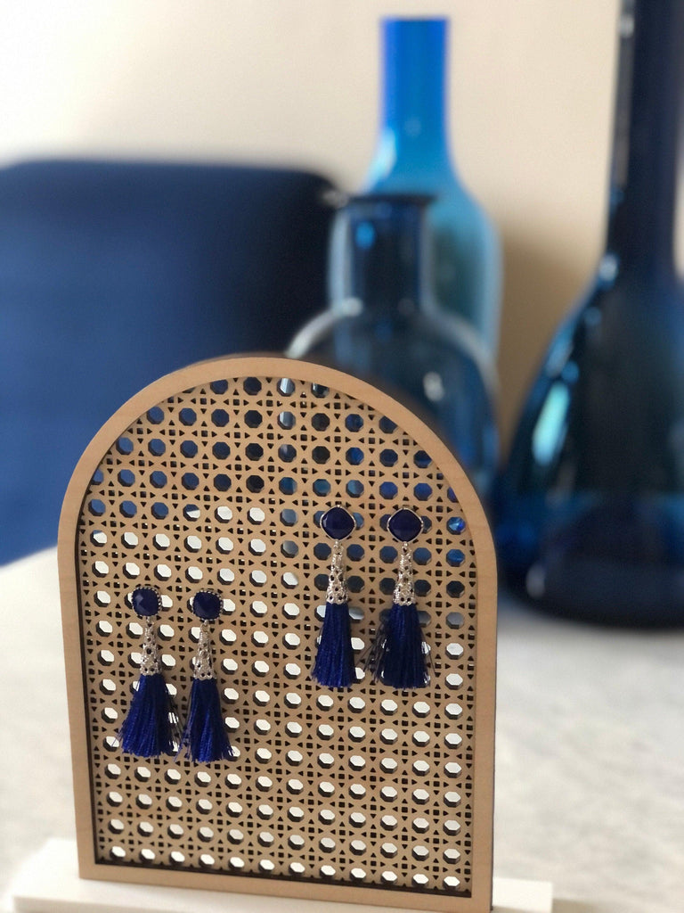 I Wear Blue for T1D, Blue Boho Tassel earrings - The Useless Pancreas