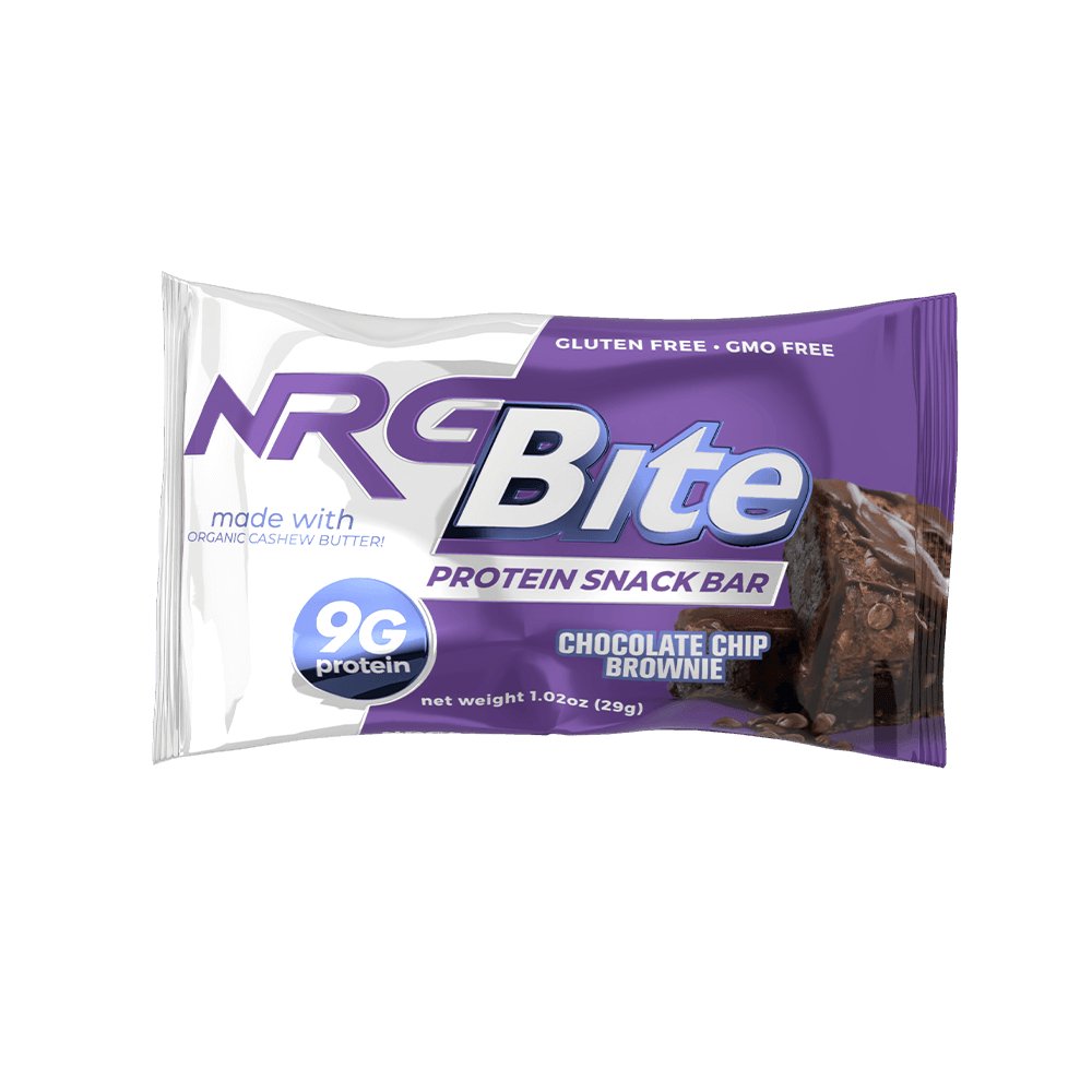 (NEW) NRG Bite Chocolate Chip Brownie Protein Snack Bar - 12 ct.