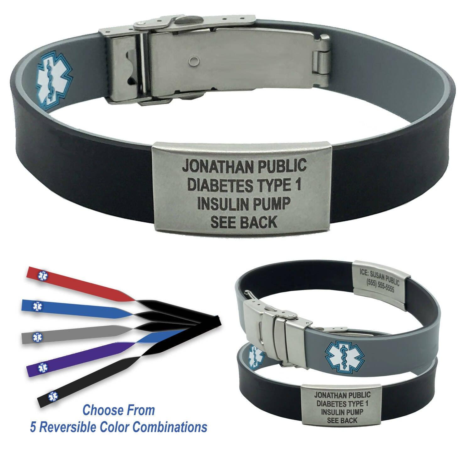 EpicBand Duo Reversible Medical Alert ID Bracelets – Free Custom